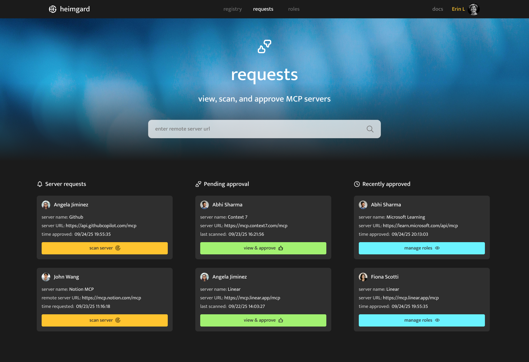 Heimgard dashboard preview